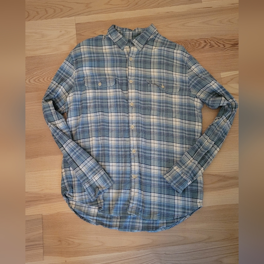 Men's Blue Plaid Shirt